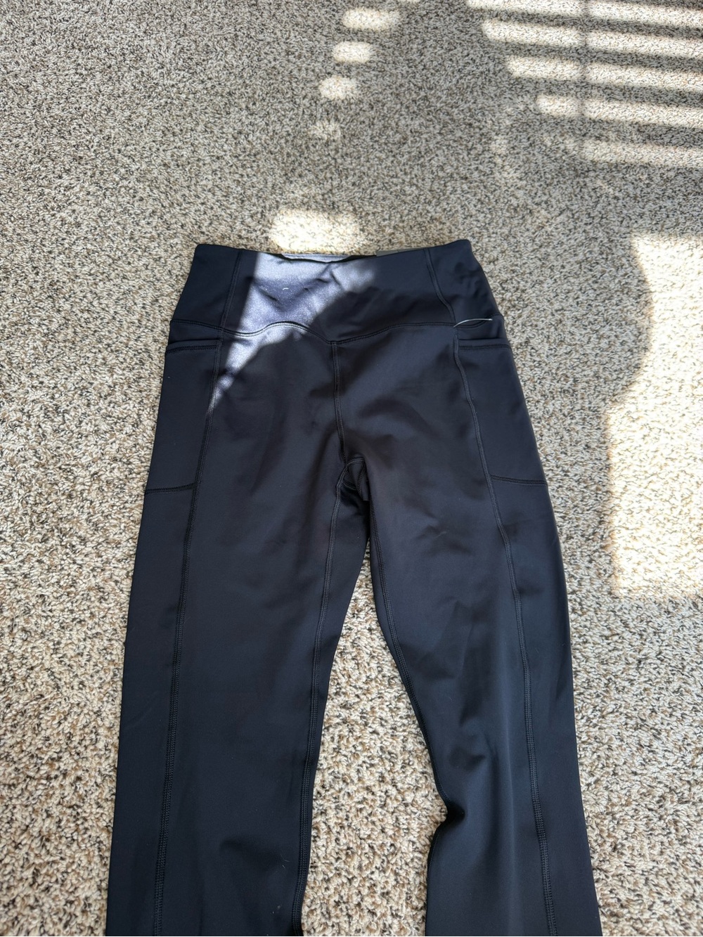 RBX Black Girls' High-Waist Leggings with Side Pockets